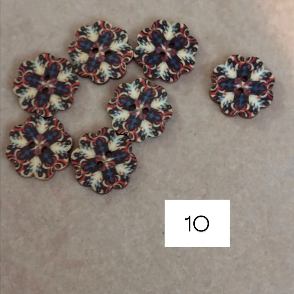 Mixed Floral Wood Buttons!